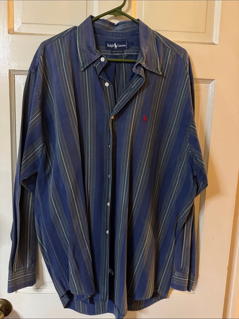 Ralph Lauren Navy Multi-Stripe Long Sleeve Button-Down Shirt